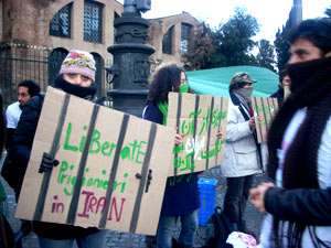 sit-in studenti iraniani roma