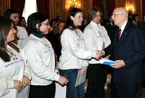 Servizio Civile, ieri Napolitano ha incontrato i giovani volontari