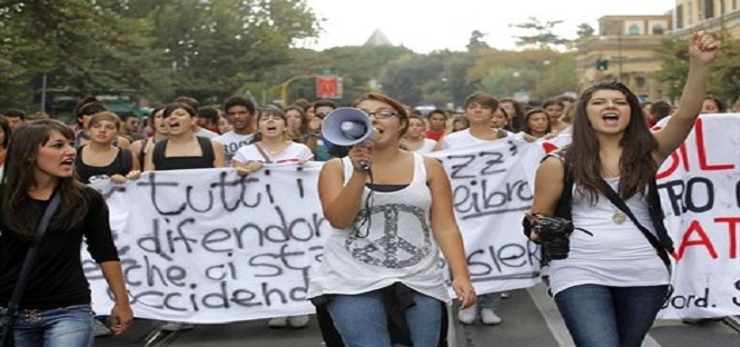24 novembre 2012 roma corteo studenti