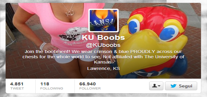 Kansas, tifo hot per la squadra di basket dell’università. Sul web KUboobs è subito fenomeno virale
