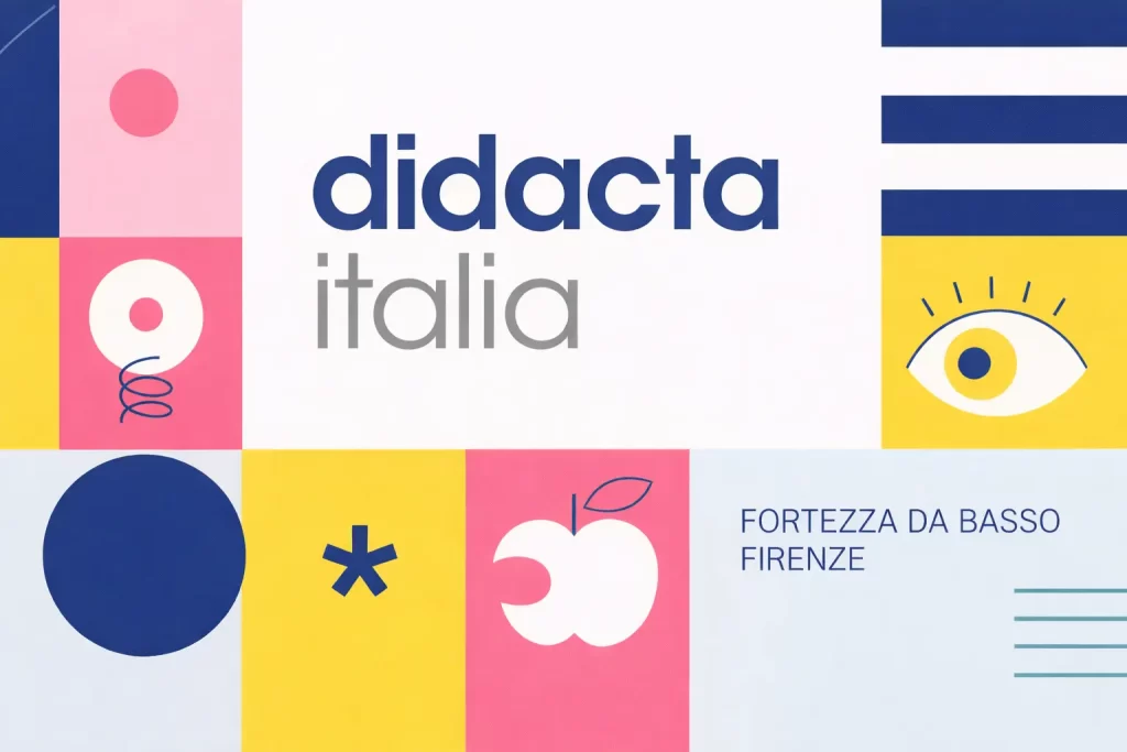 Didacta Italia 2026 alla Fortezza da Basso di Firenze con stand dedicati a innovazione didattica, università e tecnologie per la scuola.