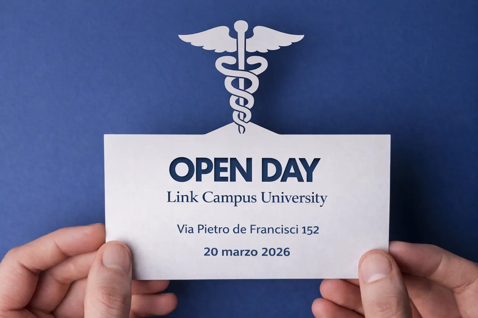 Open Day Medicina Link Campus University con data 20 marzo 2026 e sede in Via Pietro de Francisci 152, evento di orientamento per studenti interessati al corso di Medicina e Chirurgia