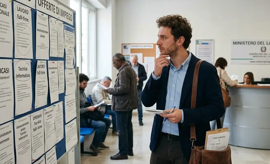 Neolaureato che prepara il curriculum vitae, ricerca primo lavoro in Italia 2026.