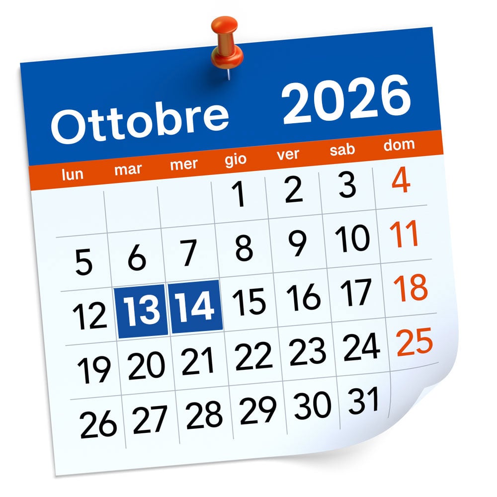 ottobre-2026-calendario Calendario di ottobre 2026 con il 13 e il 14 evidenziati