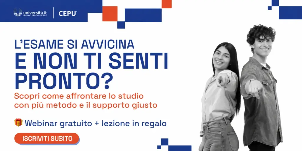 Webinar gratuito CEPU e Università.it sul metodo di studio, con lezione in regalo